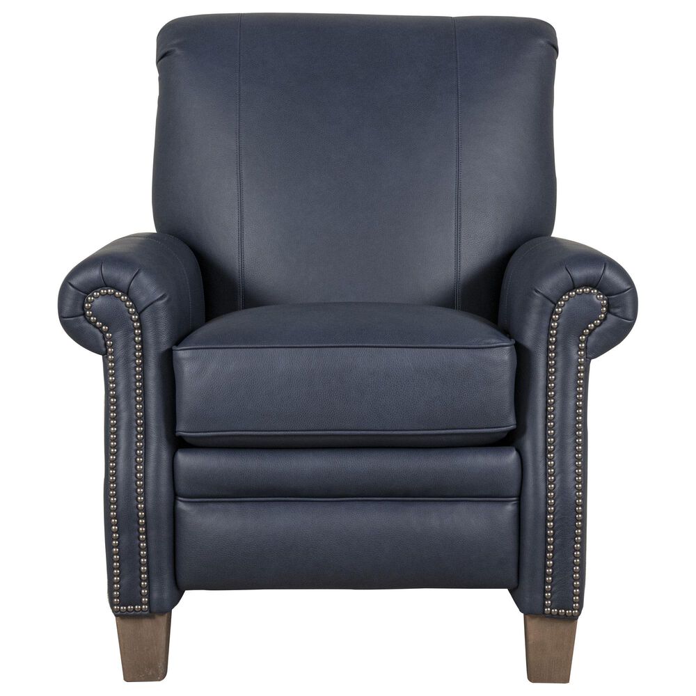 Smith Brothers Push Back Recliner in Navy Blue, , large