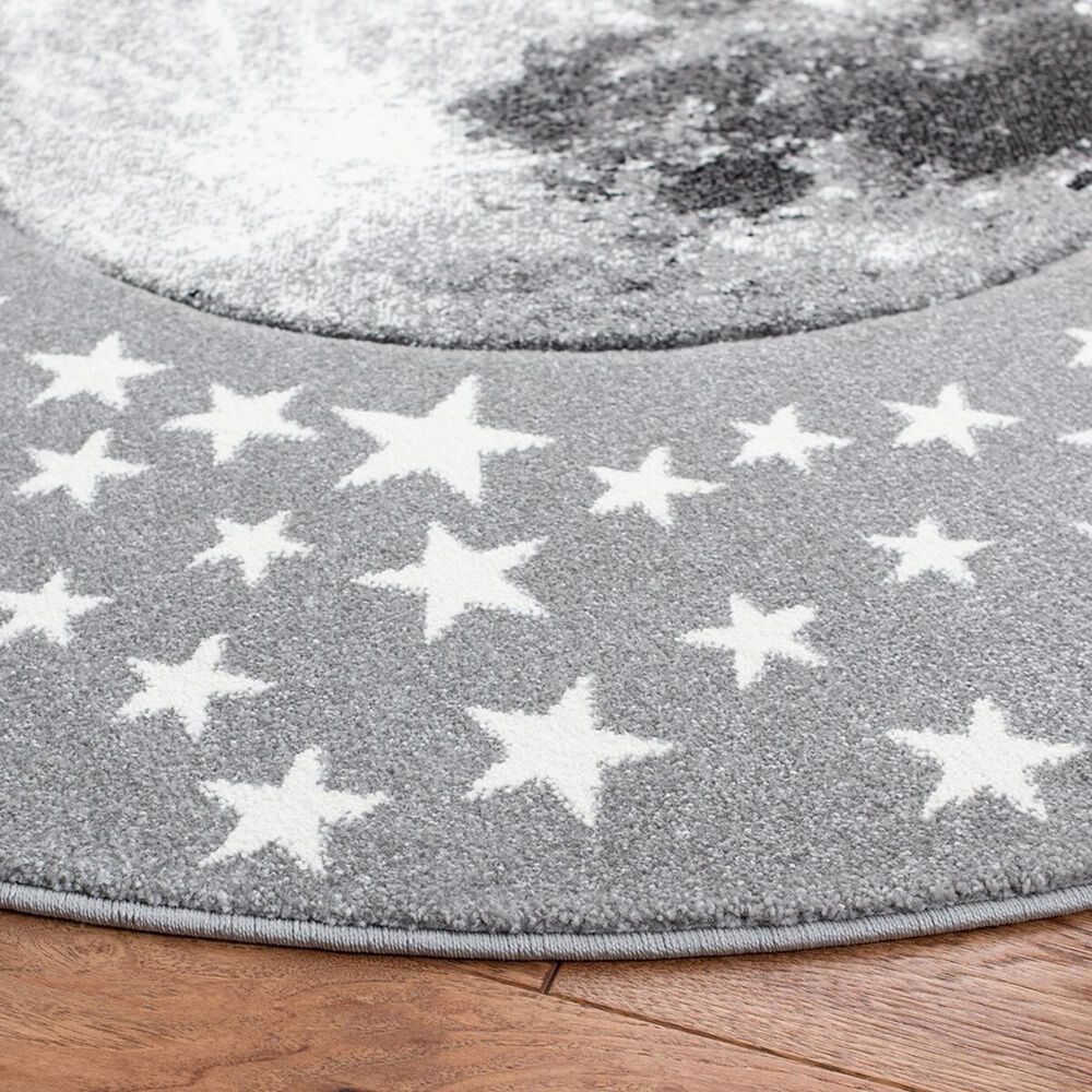 Safavieh Carousel 3&#39; Round Light Grey and White Kids  Area Rug, , large