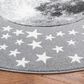 Safavieh Carousel 3" Round Light Grey and White Kids  Area Rug, , large