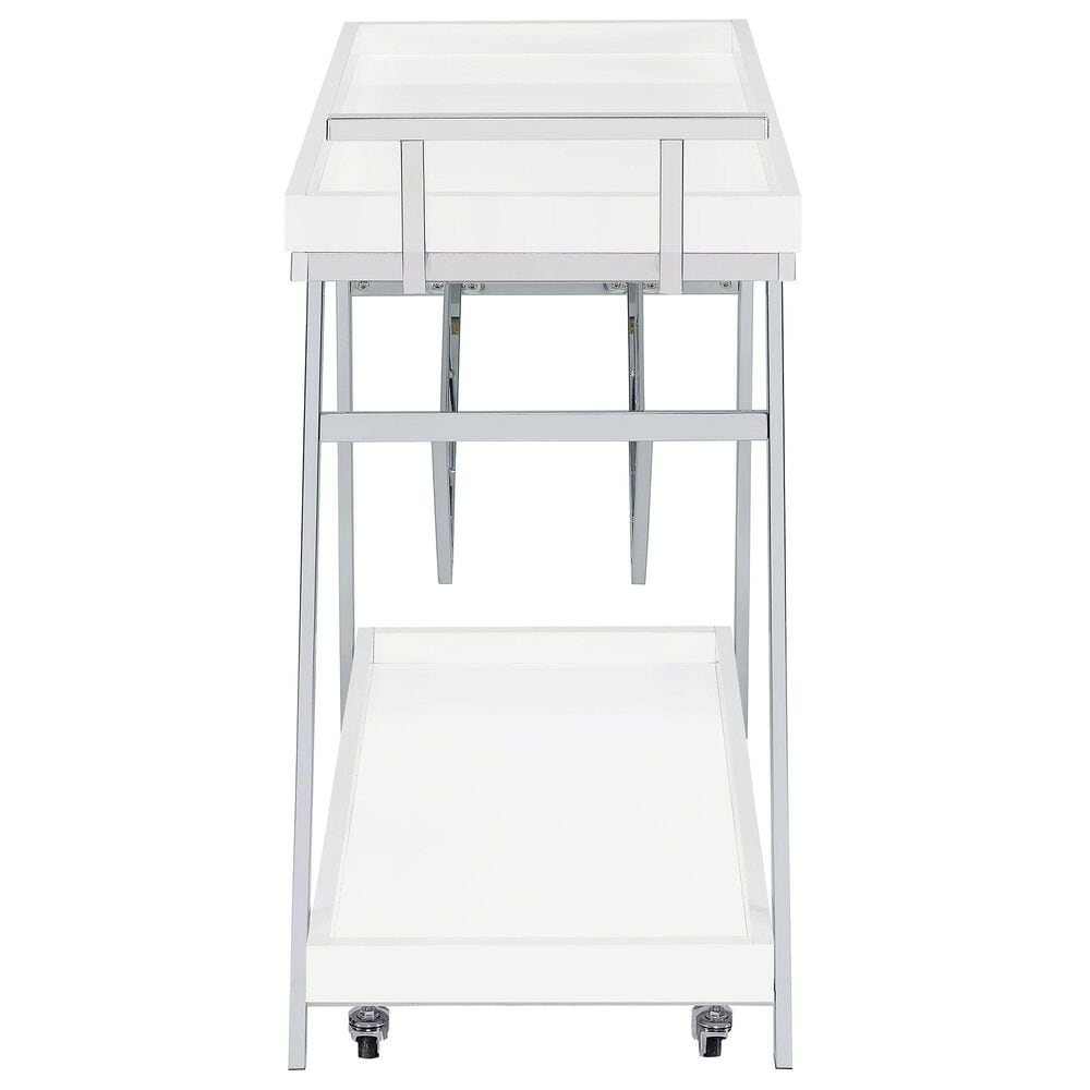 Pacific Landing Kinney Storage Bar Cart in White, , large