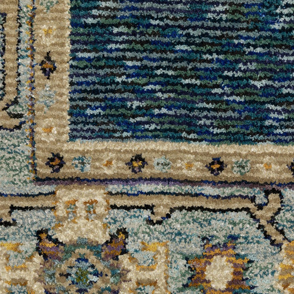 Oriental Weavers Andorra 2&#39;6&quot; x 12&#39; Blue and Gold Runner, , large