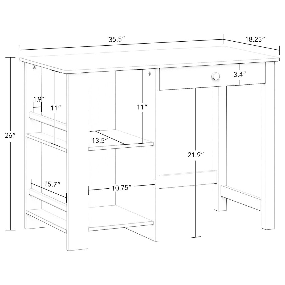 RiverRidge Home 2-Piece Kids Desk and Chair Set in White, , large