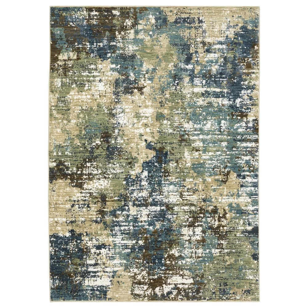 Oriental Weavers Reed 9"10" x 12"10" Blue and Green Area Rug, , large