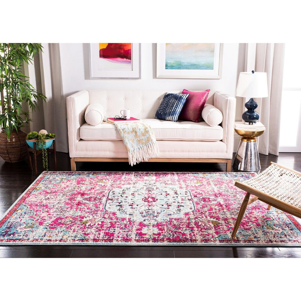 Safavieh Madison MAD447R 3&#39; x 5&#39; Fuchsia and Teal Area Rug, , large