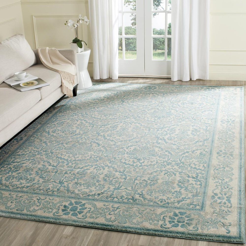 Safavieh Evoke EVK242C-4 4" x 6" Ivory/Light Blue Area Rug, , large