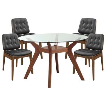 Pacific Landing Paxton and Redbridge 5-Piece Round Dining Set in Nutmeg and Natural Walnut, , large