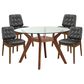 Pacific Landing Paxton and Redbridge 5-Piece Round Dining Set in Nutmeg and Natural Walnut, , large