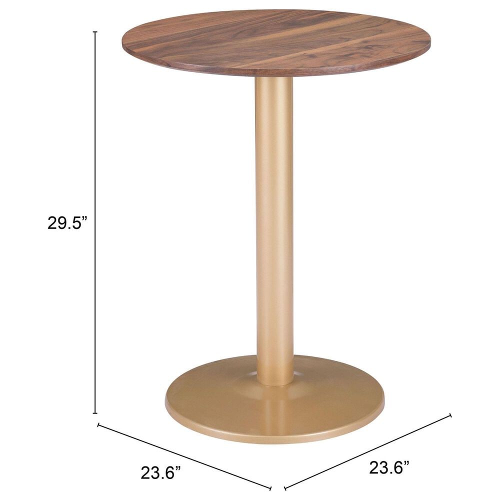 Zuo Modern Alto Bistro Table in Brown/Gold, , large