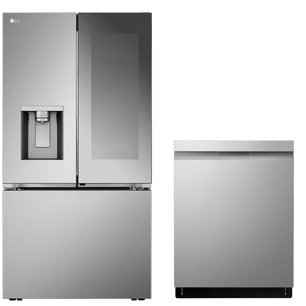 LG 2-Piece Kitchen Package with 26 Cu. Ft. InstaView Door-In-Door French Door Refrigerator and 24" Smart Fully Integrated Dishwasher in Stainless Steel , , large