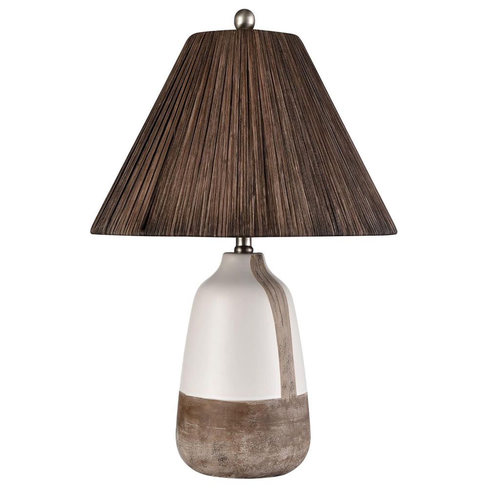 Stein World Kirkover 1-Light Table Lamp in White Glazed and Brown, , large