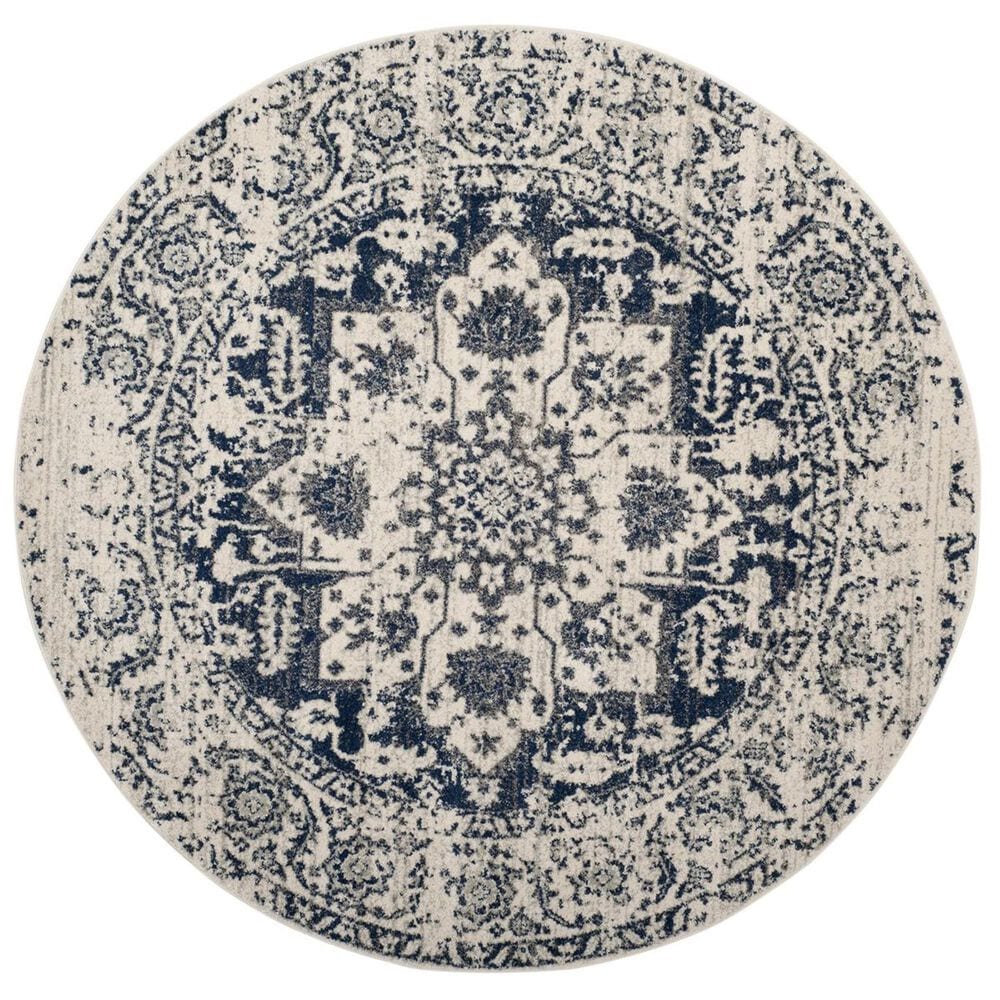 Safavieh Madison MAD603D 4&#39; Round Cream and Navy Area Rug, , large