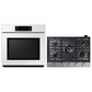 Samsung Bespoke 30" Single Electric Wall Oven with Convection in White Glass & 30" Gas Cooktop in Stainless Steel, , large