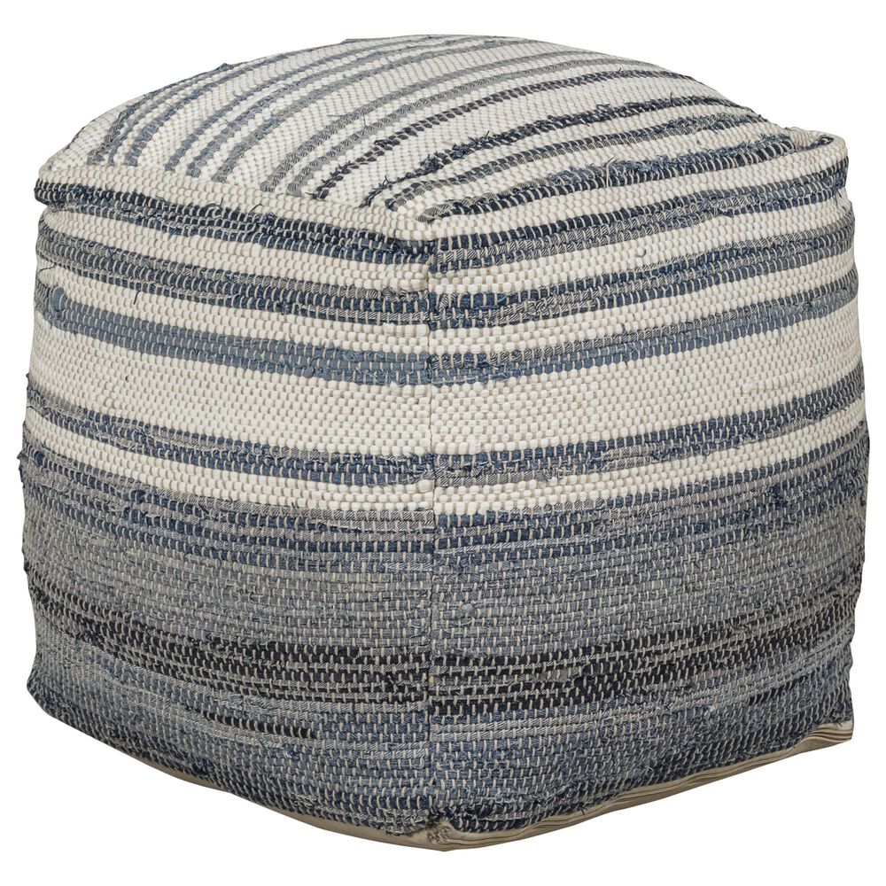 Blue Sun Designs Meira Pouf in Denim Blue, , large