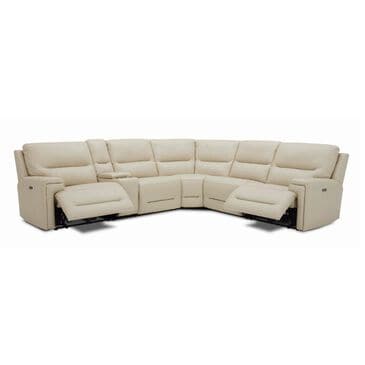 Interlochen 6-Piece Power Reclining Curved Sectional with Power Headrests in Impression Argento Tan, , large