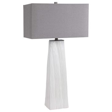 Uttermost Sycamore Table Lamp in White and Brushed Nickel, , large