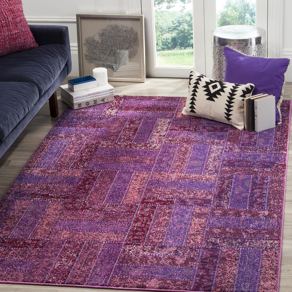 Safavieh Monaco MNC214L-4 4" x 5"7" Purple/Multi Area Rug, , large