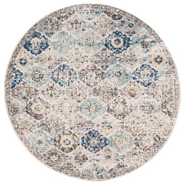 Safavieh Madison MAD611A 5" Round Ivory and Aqua Area Rug, , large