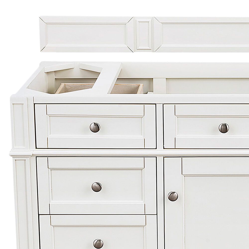 James Martin Brittany 48&quot; Single Bathroom Vanity in Bright White with 3 cm Eternal Serena Quartz Top and Rectangle Sink, , large