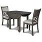 New Heritage Design Gia 3-Piece Round Dining Set in Gray, , large