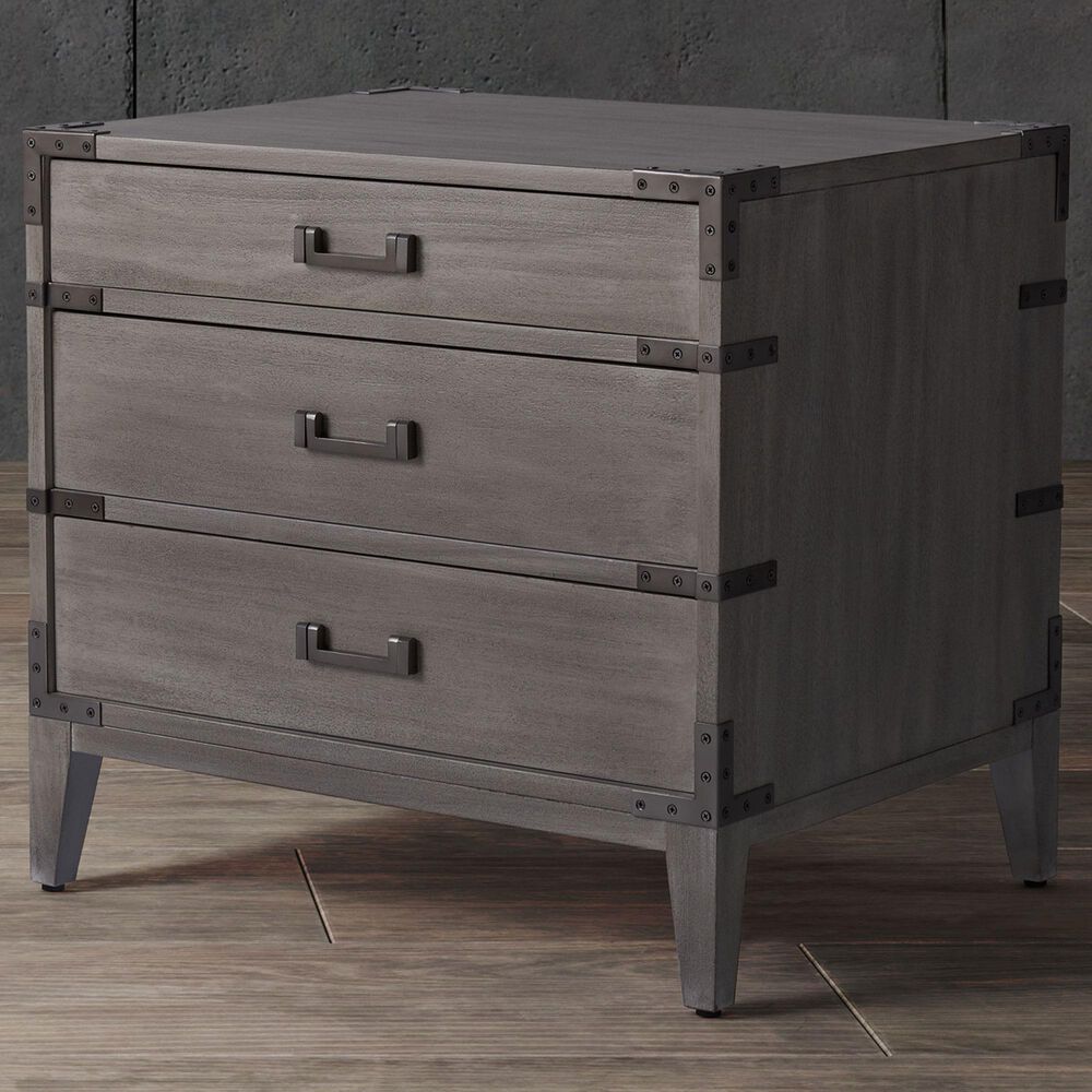 Safavieh Perri 3 Drawer Nightstand in Light Gray, , large