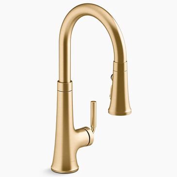 Kohler Tone Pull Down Kitchen Faucet in Vibrant Brushed Moderne Brass, , large