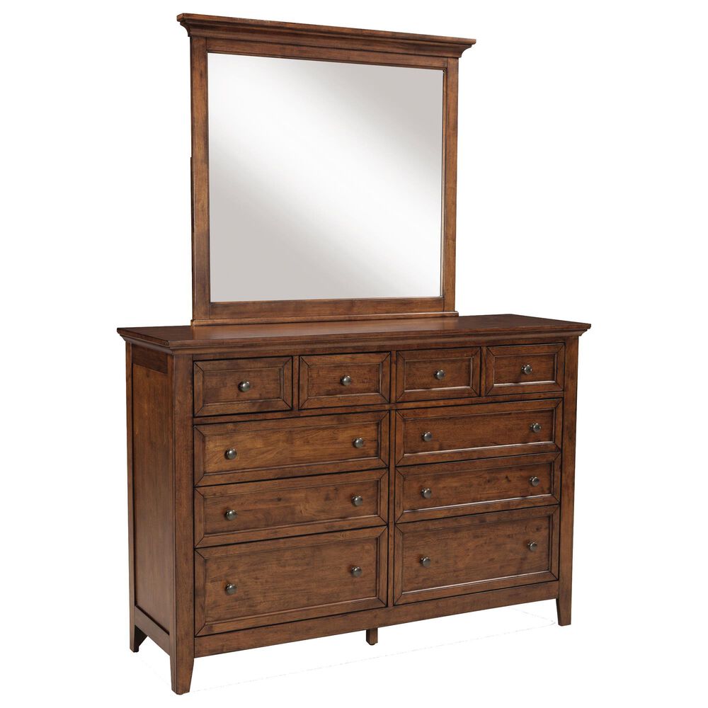 Hawthorne Furniture San Mateo 10-Drawer Dresser and Mirror in Tuscan, , large