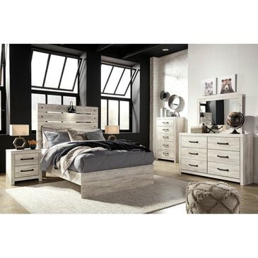 Signature Design by Ashley Cambeck 5 Piece Full Bed Set in Whitewash with Lighting, , large