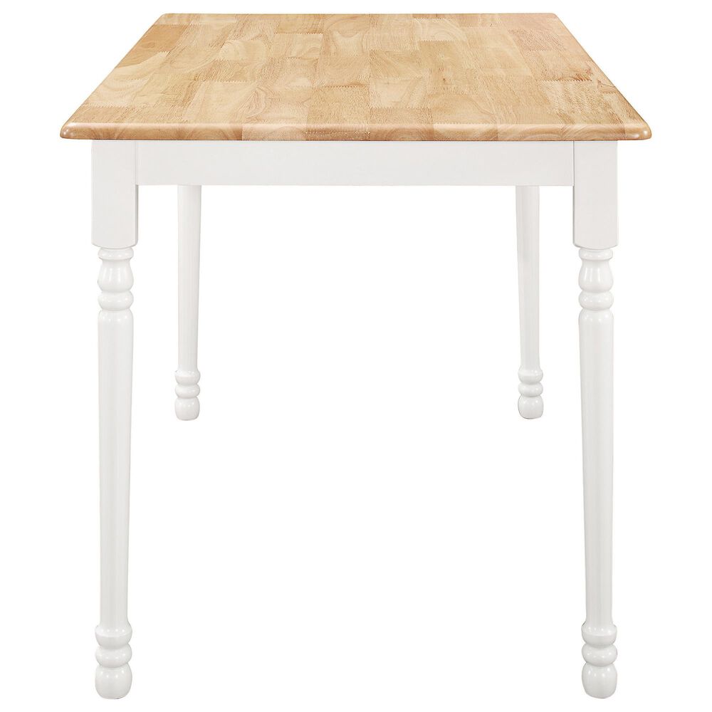Pacific Landing Taffee Dining Table in White and Natural Brown - Table Only, , large