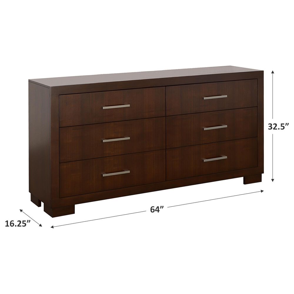 Pacific Landing Jessica 6-Drawer Dresser in Cappuccino, , large