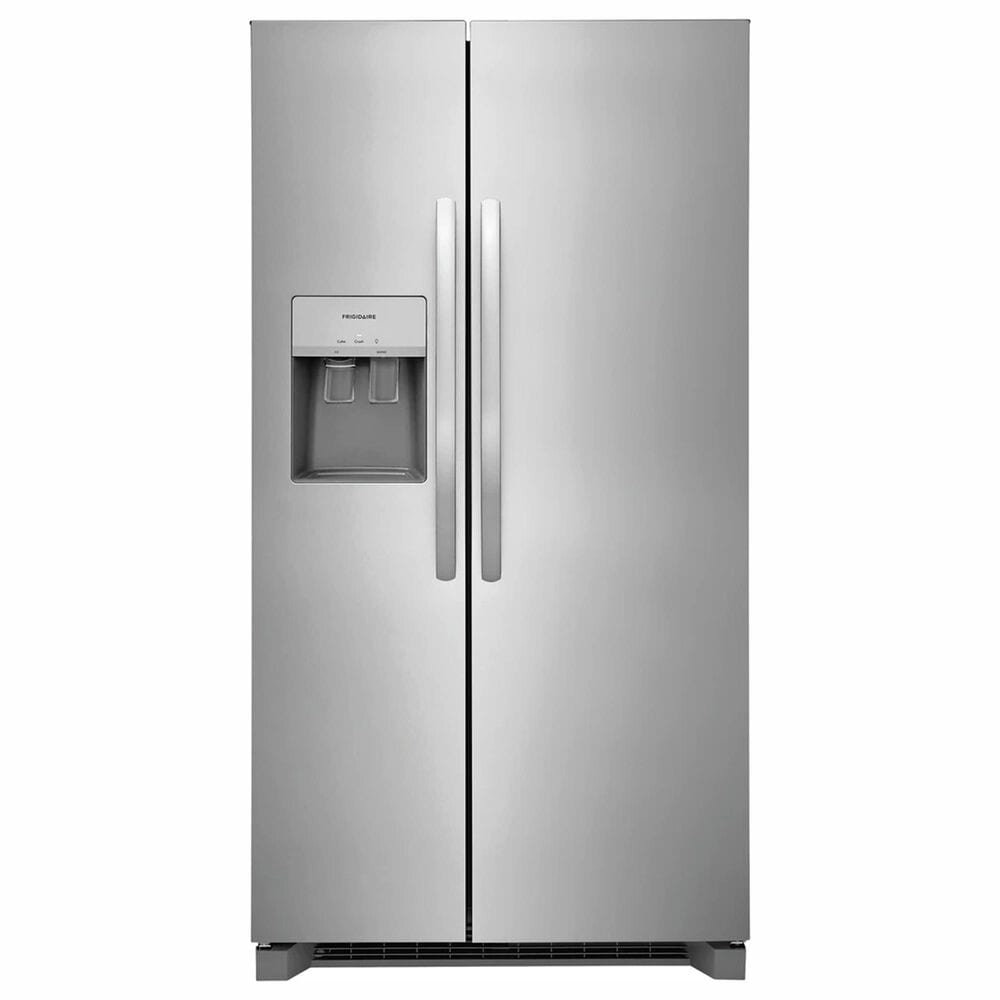 Frigidaire 3 Piece Kitchen Package with 25.6 Cu. Ft. Standard Depth Side-by-Side Refrigerator, 30&quot; Freestanding Gas Range with Quick Boil Burner, 24&quot; Built-In Dishwasher with MaxDry in Stainless Steel, , large