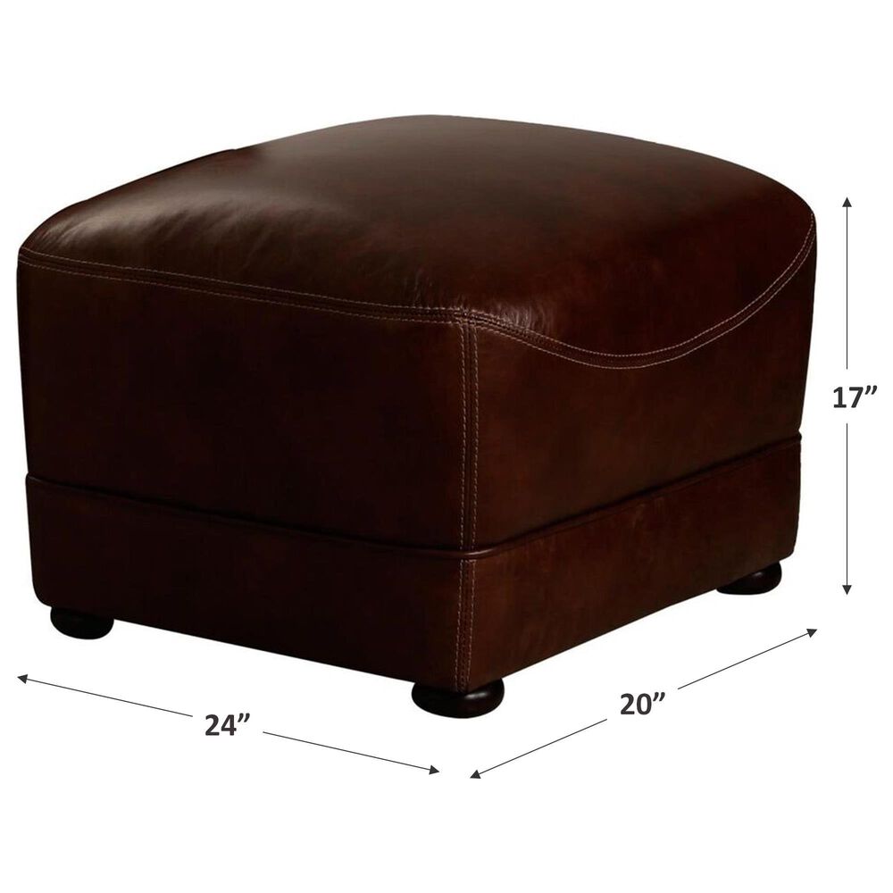 Sienna Designs Leather Ottoman in St. Charles Merlot, , large