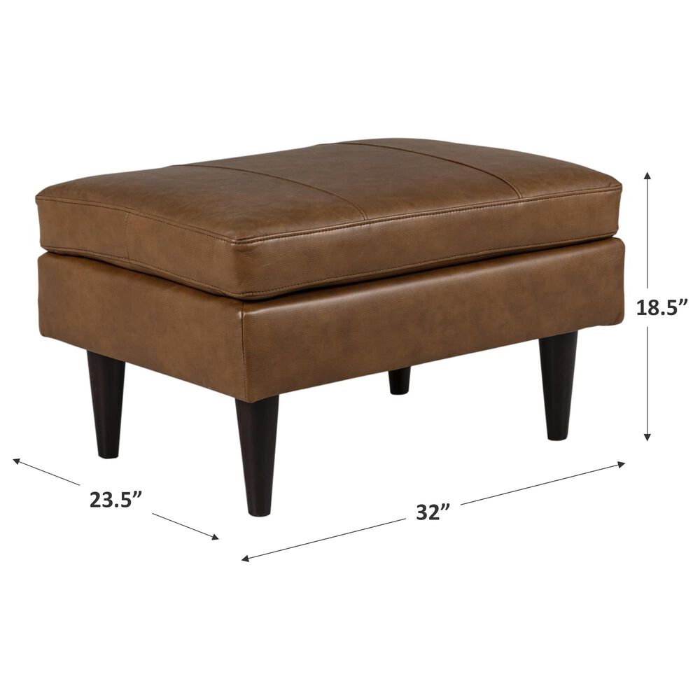 Best Home Furnishings Trafton Leather Ottoman in Rust Tan, , large