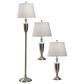 Flair Industries Floor and Table Lamp Set in Brushed Steel (Set of 3), , large