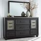 Signature Design by Ashley Foyland 11-Drawer Dresser and Mirror in Black and Brown, , large