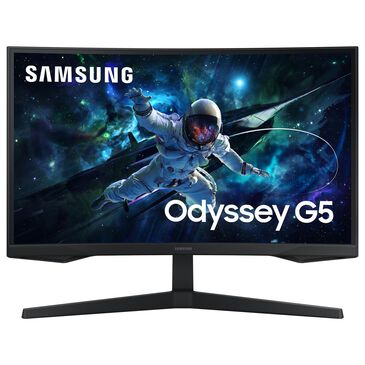 Samsung 27" Odyssey G55C QHD 165Hz 1ms AMD FreeSync Curved Gaming Monitor in Black, , large