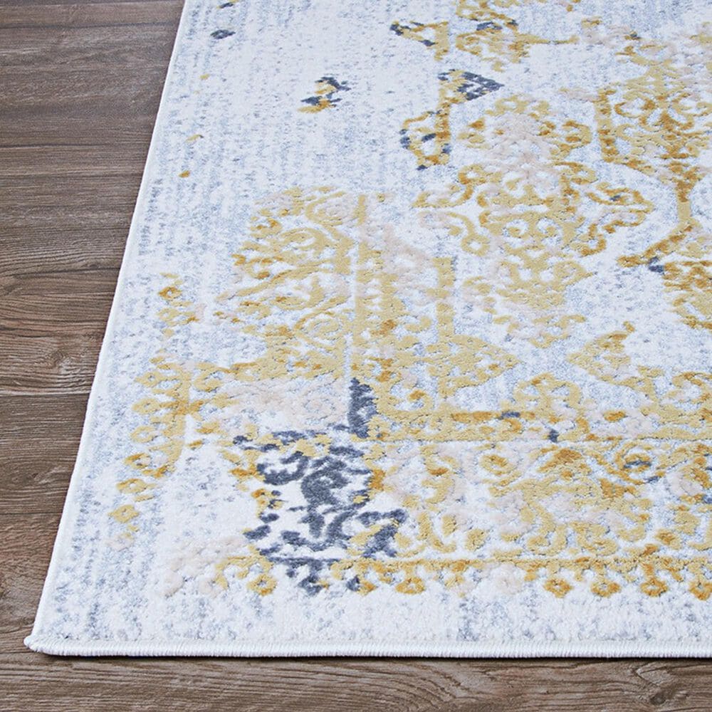 Couristan Calinda Grand Damask 2&#39; x 3&#39; Gold, Silver and Ivory Area Rug, , large