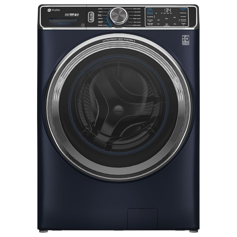 G.E. Major Appliances 5.3 Cu. Ft. Capacity Smart Front Load Energy Star Washer in Sapphire Blue, , large