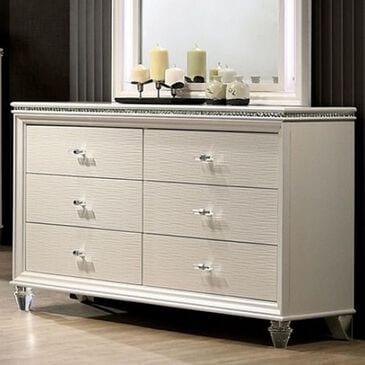 Furniture of America Allie 6-Drawer Dresser in Pearl White, , large