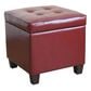 Kinfine Tufted Square Ottoman in Dark Red, , large