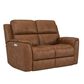 Flexsteel Henry Power Reclining Loveseat with Headrests and Lumbar in Caramel, , large