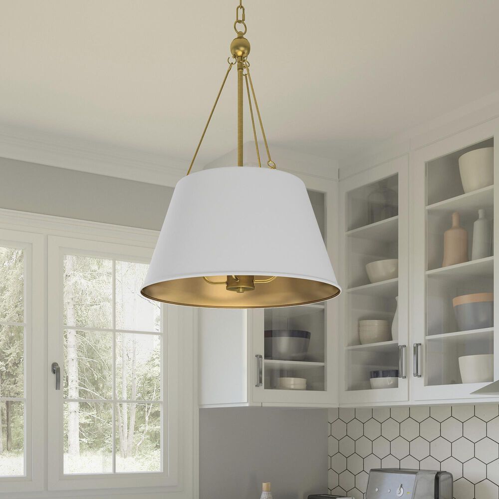 Quoizel Aberdale 4-Light Pendant in White and Gold, , large