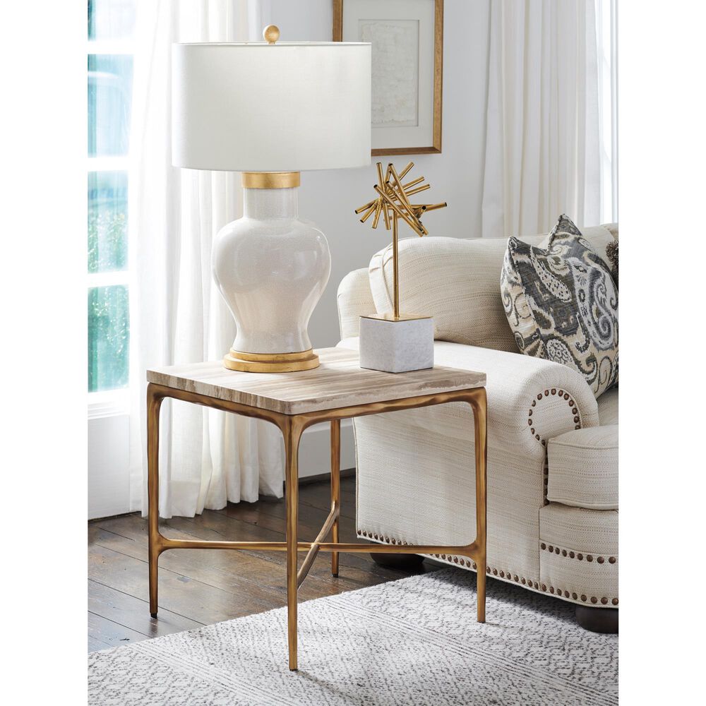 Lexington Furniture Silverado Menlo Park End Table in Maritime Brass and Brown, , large