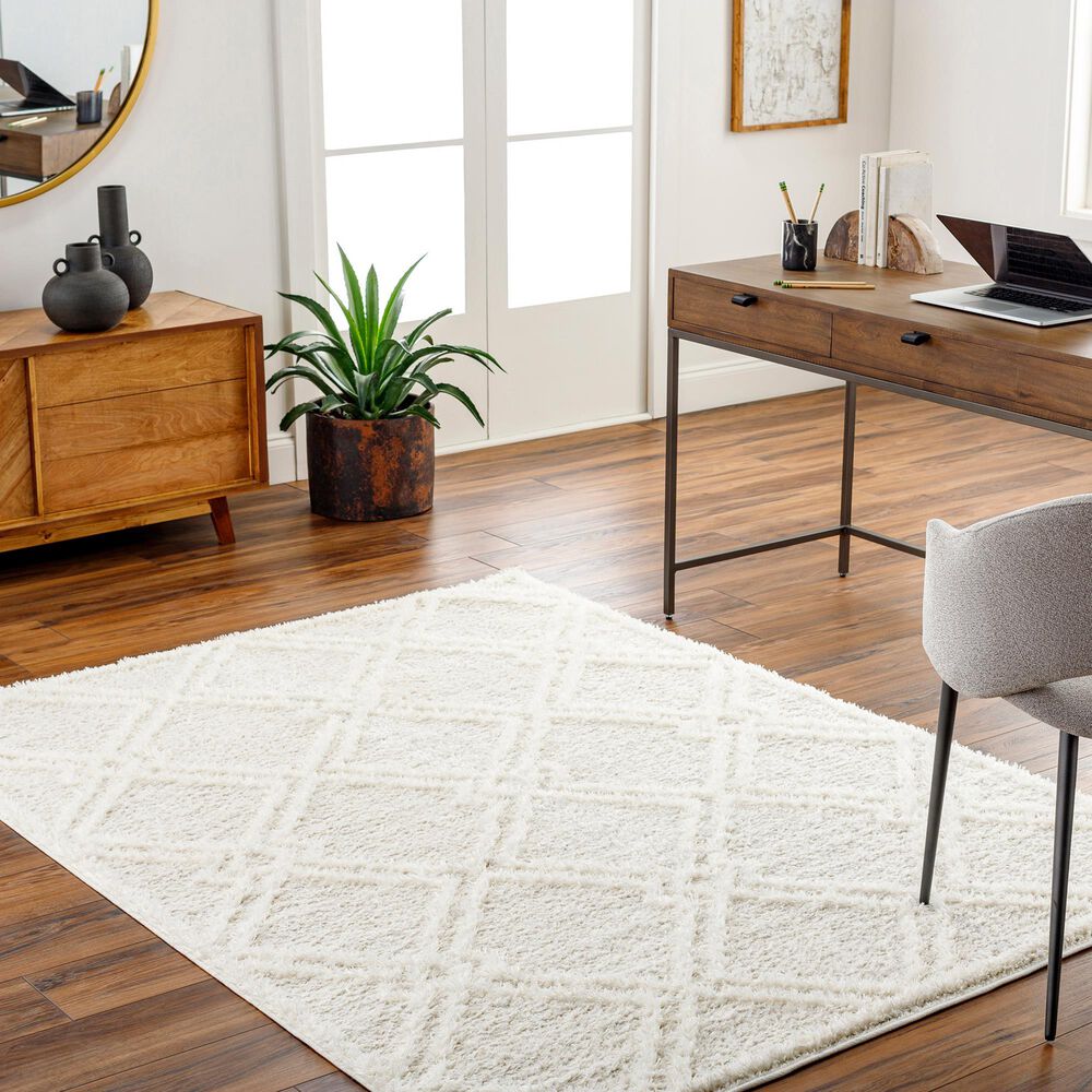 Surya Rodos RDO2312 5&#39;3&quot; x 7&#39;Beige and White Area Rug, , large