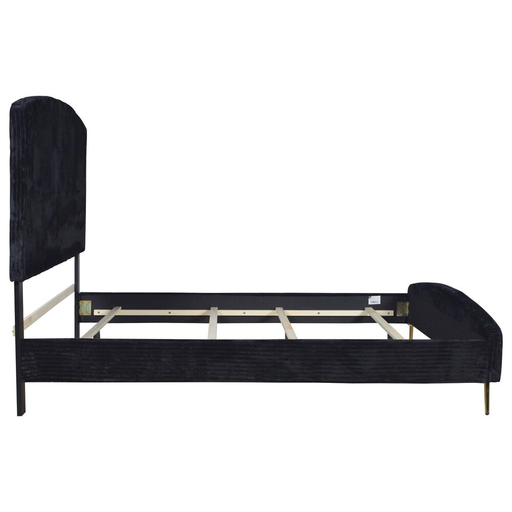 New Heritage Design Kailani Queen Upholstered Bed in Black, , large