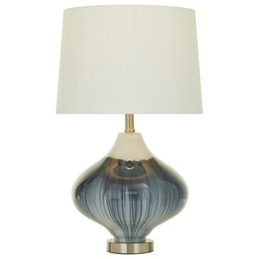Maple and Jade Glass Modern Table Lamp in Blue and White, , large