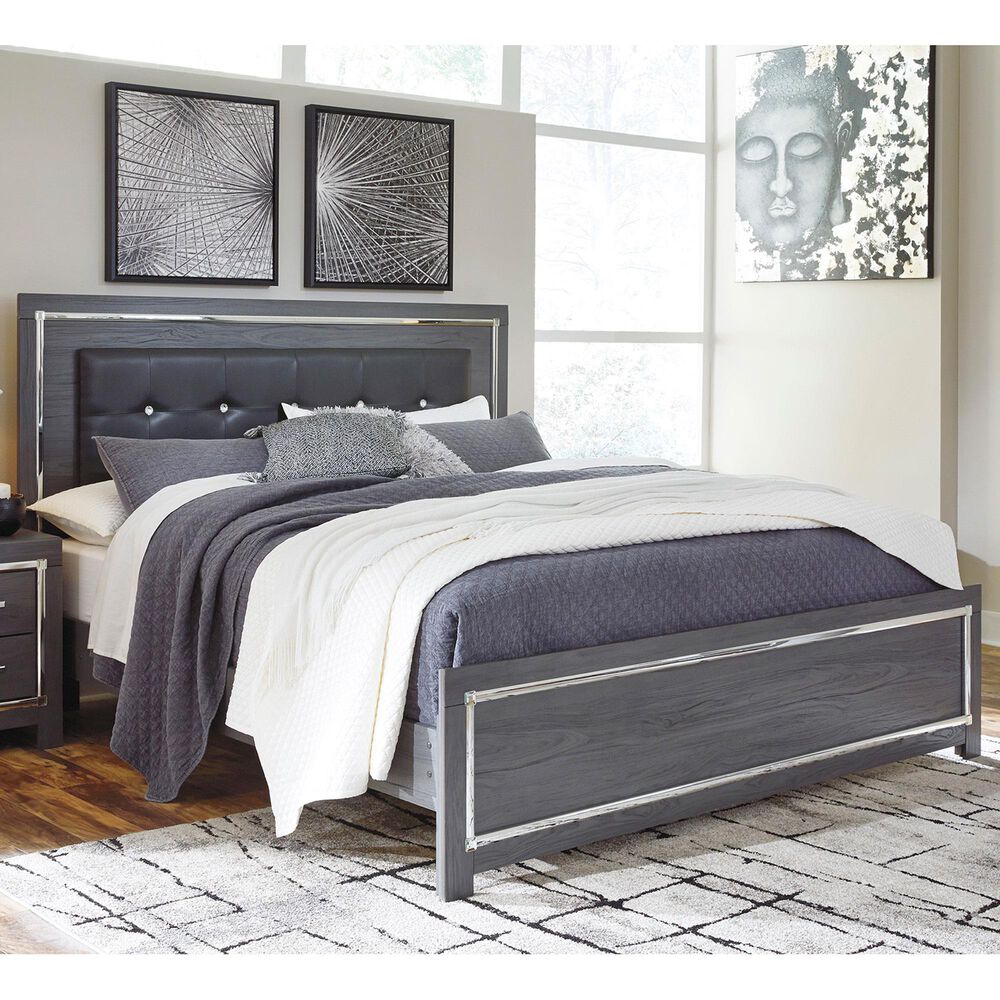 Signature Design by Ashley Lodanna King Panel Bed in Gray, , large