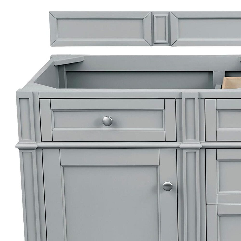 James Martin Brittany 60&quot; Double Bathroom Vanity in Urban Gray with 3 cm Ethereal Noctis Quartz Top, , large
