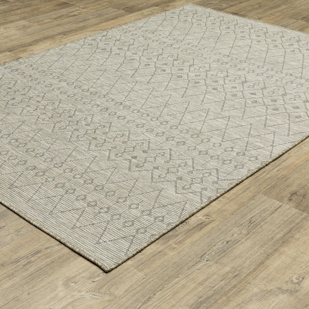 Oriental Weavers Tortuga TR04A 5&#39;3&quot; x 7&#39;3&quot; Beige and Black Area Rug, , large