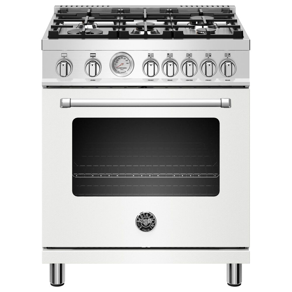 Bertazzoni 30" All Gas Range with 5 Burners in White, , large