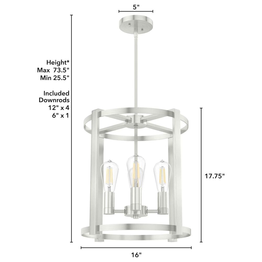 Hunter Astwood 16&quot; 4-Light Chandelier in Brushed Nickel, , large